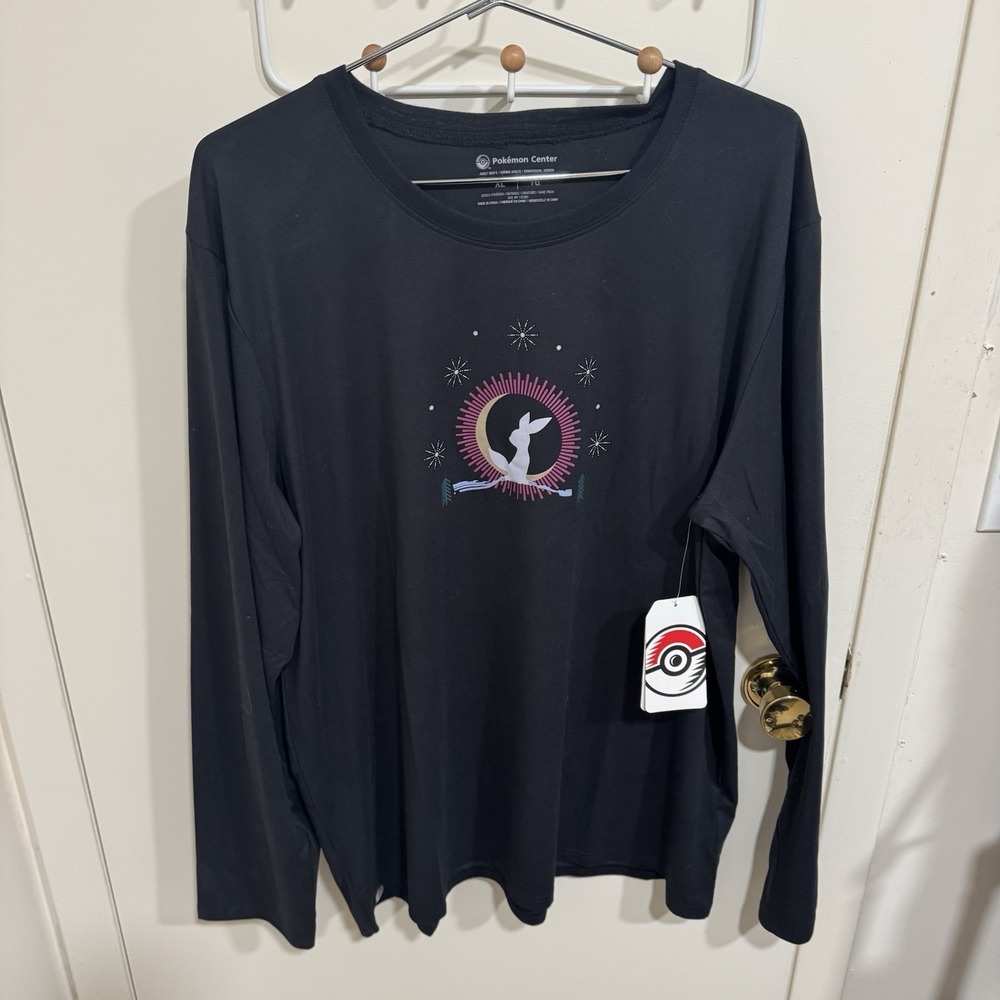 Pokemon Center Umbreon Holiday 2024 Black Long Sleeve Shirt Men's Size XL - NWT
